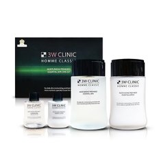 3W CLINIC 옴므 클래식 에센셜 2종세트 남성기초화장품 스킨케어 남자스킨로션 보습 영양 진정