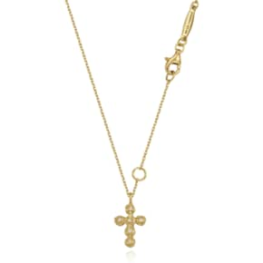 (14k) Sprout Cross Necklace (Cognac Diamond) - gold (1002070200)