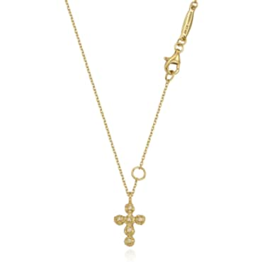 앙스모멍 (14k) Sprout Cross Necklace (Cognac Diamond) - gold (1002070200)