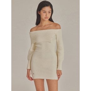 OFF SHOULDER BUTTON KNIT DRESS_T423DS502