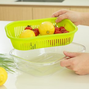 1+1 리빙코디 2in1 멀티 채반 플라스틱 트레이