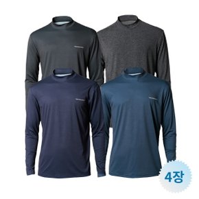 발렌티노 크리스티 기능성 하프넥/모크넥 긴팔티 4장 세트 운동용/작업용/등산용/골프용 베이스레이어