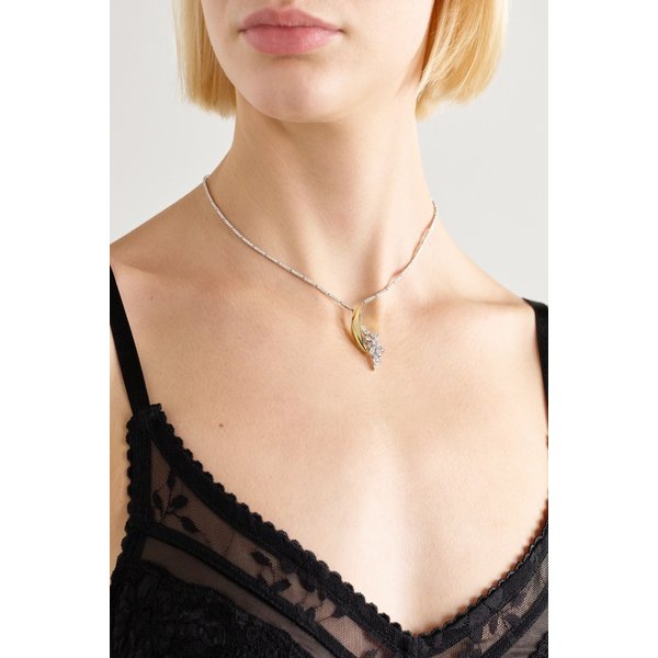 옙렘 18캐럿 화이트 및 옐로우 골드 다이아몬드 목걸이 46376663162976001