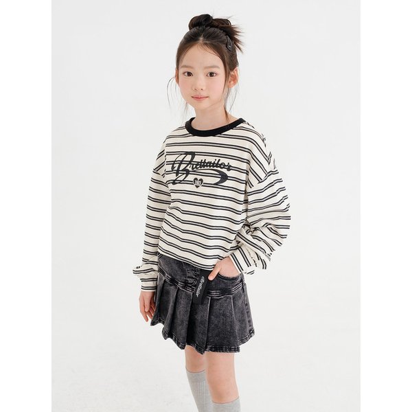 크루넥 시티 스트라이프 롱슬리브