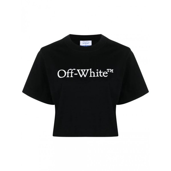 여성 티셔츠 빅 로고 BOOKISH 크롭 블랙 화이트 OWAA090C99JE 548002