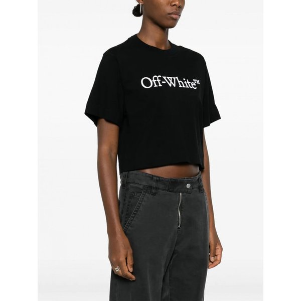 여성 티셔츠 빅 로고 BOOKISH 크롭 블랙 화이트 OWAA090C99JE 548002