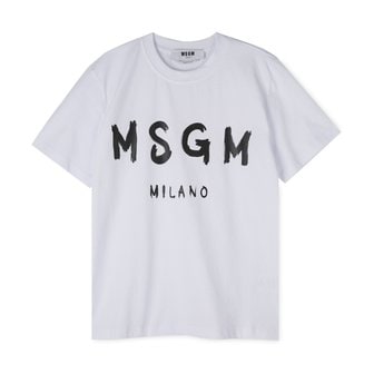 MSGM [신세계아울렛]MSGM 여성 브러쉬드 로고 화이트 반팔티 2000MDM510 200002 01