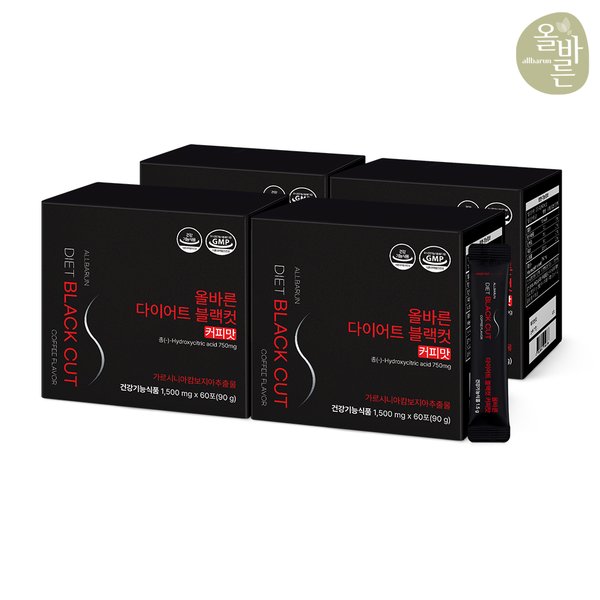 올바른 다이어트 블랙컷 커피맛 4박스 (총 4개월분  240포)