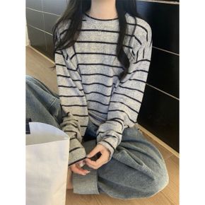 드롭숄더 스트라이프 맨투맨  TL13632_P378753070