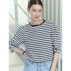 Stripe Puff Long Sleeve - Navy