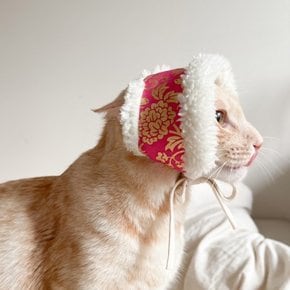 개달당 설날 복실복실 강아지 고양이 한복 머리띠 케이프