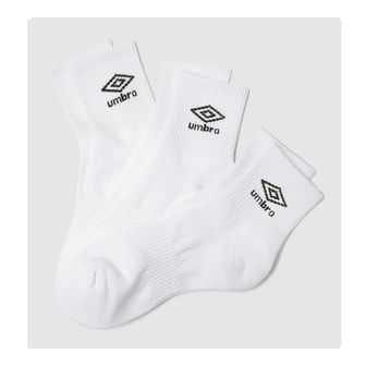 엄브로 남녀공용 에센셜 3PACK 앵클 삭스 UP323CSC76WHT