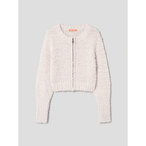 Boucle Crop ZipUp Sweater  Ivory (MS495AW450)