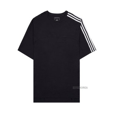 Y-3 SS25 남성 3 스트라이프 티셔츠 JN4986 BLACK