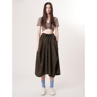 애스플래폼 AW52PT34 윈터체크 테크플레어 팬츠_다크브라운