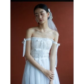 Bridal Ribbon Tulle Dress_white