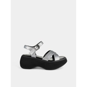 X-strap platform sandals / silver [x스트랩 플랫폼 통굽 샌들 / 실버] 6CM