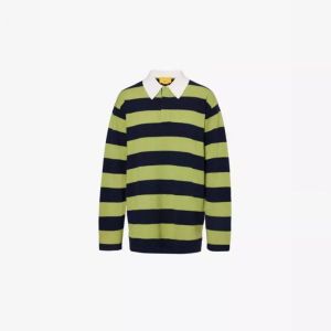 이스퀘어 5462193 GUEST IN RESIDENCE Stripe-pattern relaxed-fit cashmere rugby polo shirt