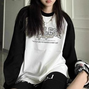 라프이 배색 래글런 티셔츠