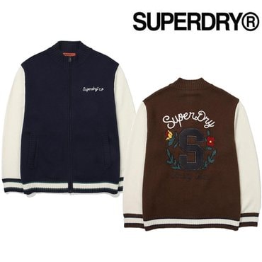 SUPERDRY 바시티 니트 투웨이 집업(SDUKCFO04)