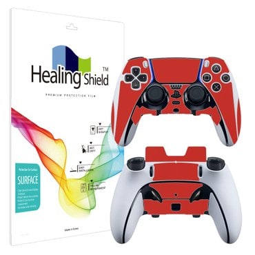 Healing Shield 소니 플레이스테이션5 듀얼센스 엣지 무선 컨트롤러 레드 외부보호필름 세트