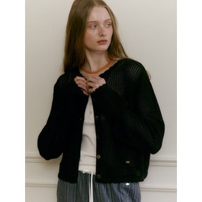ROUND CROP NET CARDIGAN (dark navy)