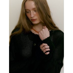 ROUND CROP NET CARDIGAN (dark navy)
