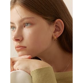 [연말 스페셜 6mm+10mm 진주귀걸이 증정] Large two-line hoop earring