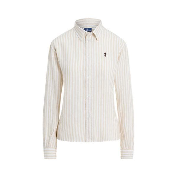 여성 와이드 크롭 깅엄 리넨 셔츠(WMPOSHTNDO21167999)