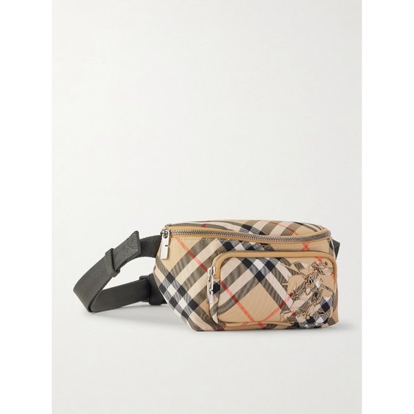 로고 아플리케 체크 트윌 벨트 백 46376663162993550