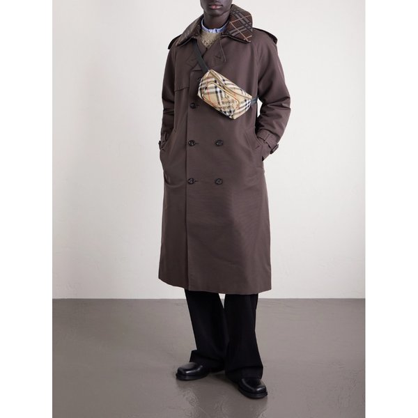 로고 아플리케 체크 트윌 벨트 백 46376663162993550