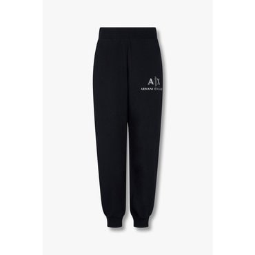ARMANI EXCHANGE 여성 핫픽스 로고 조거 팬츠( A425141504) 블랙