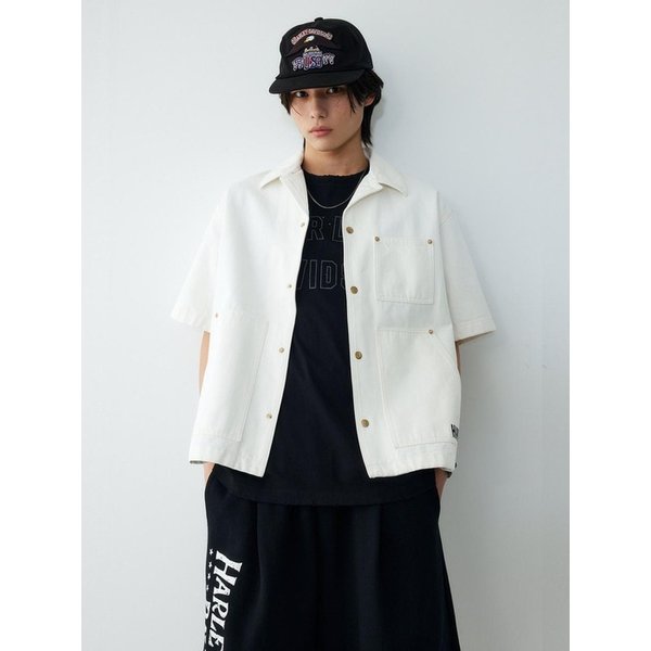 데님 워크 셋업 셔츠 아이보리 HH16110050