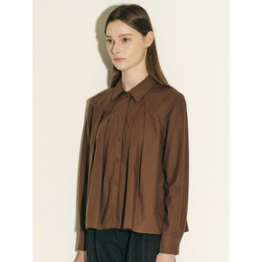 4-tuck shirt_brown