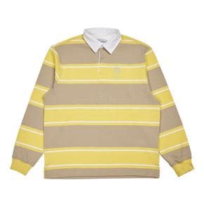 A LOGO EMBROIDERY STRIPE PATTERN POLO SHIRT YELLOW - A로고 폴로티셔츠