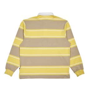 A LOGO EMBROIDERY STRIPE PATTERN POLO SHIRT YELLOW - A로고 폴로티셔츠