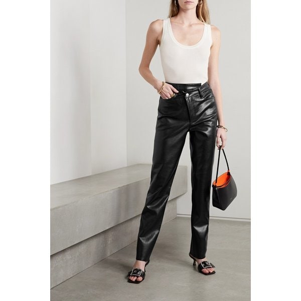 Criss Cross Recycled Leather-blend Pants 블랙 43769801097889541