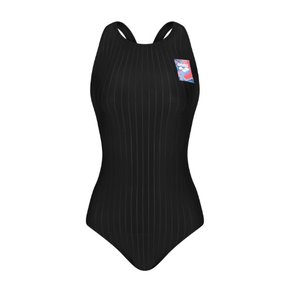 여성 실내수영복 플로우 원피스 레이서백 (A3BL1LO01BLK)(브라캡별도)