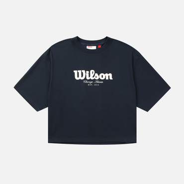 윌슨 여성 에센셜 크롭 절개 티셔츠/NVY/W253002NTS77