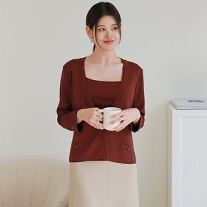 [최초가 99,000원][르포엠]앙띠안 니트탑 가디건 앙상블 2종세트