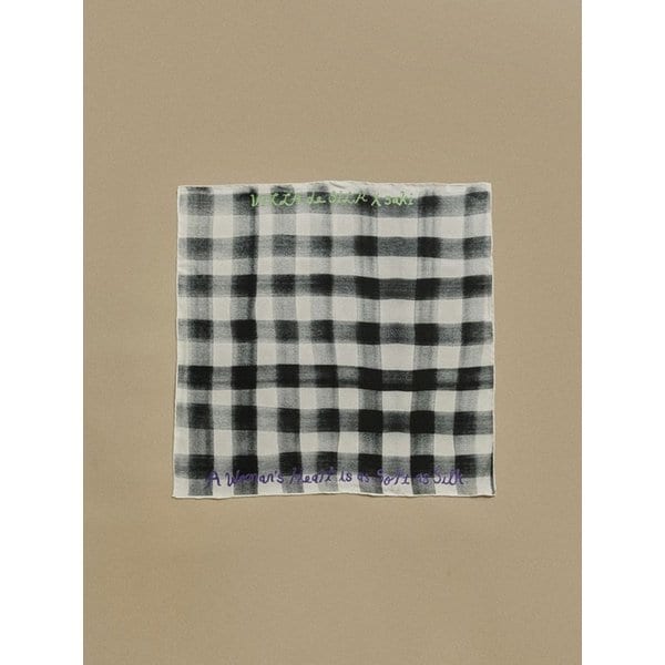 A womans check silk scarf (maxi) - saki limited edition
