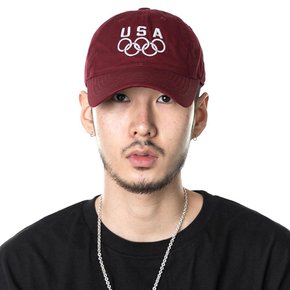 NTV BC-OLYMPIC FLAG USA CAP-BURGUNDY