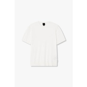 ARMANI EXCHANGE AX 남성 자수 로고 숏 슬리브 스웨터- 오프 화이트(A415132001)