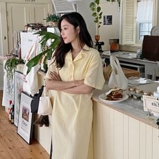릴렉싱 코튼 반팔셔츠롱원피스 H_OPS0901