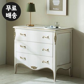 조니 원목 엔틱 3단 서랍장 수납장 골드 삼단 서랍장 앤틱 안방 거실 가구 수입