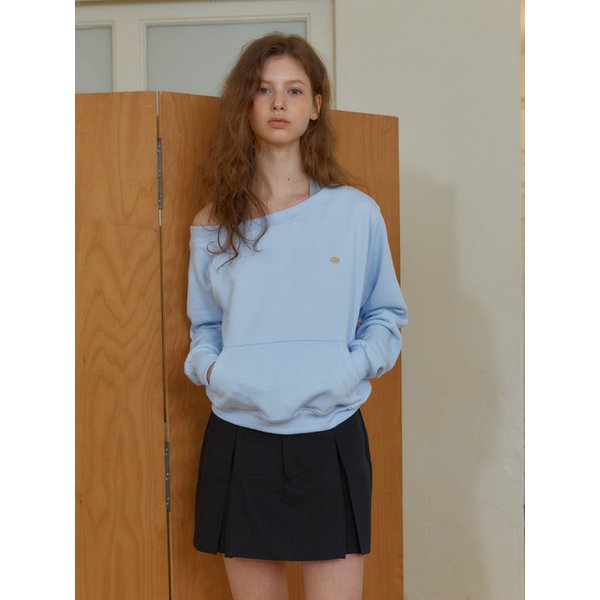 ANC OFF-SHOULDER POCKET SWEATSHIRT_SKY BLUE