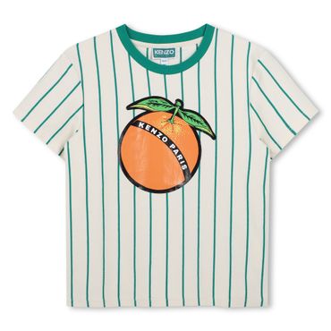 겐조키즈 FRUITS STICKERS로고스트라이프반팔티셔츠(Z255AFT312_그린)브랜드(겐조키즈)