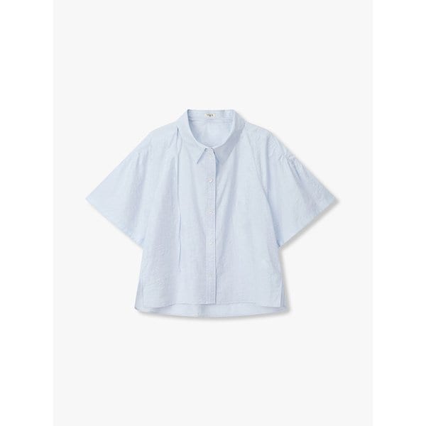 셔링 디테일 블라우스_스카이블루 7116260405