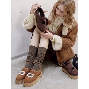 [단독]Mallow 말로우 메리제인 소가죽 퍼 슬리퍼 부츠_B958_3colors_4cm