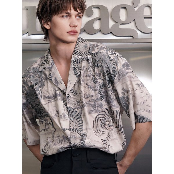 UNTAGE ■ MINHWA PRINT BOWLING SHIRT (UNISEX) Minhwa-Printed Bowling Shirt(UNISEX)_UTS-SS12 셔츠